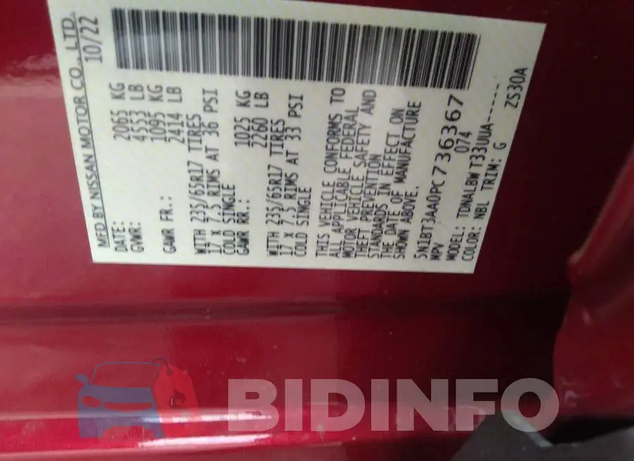 5N1BT3AA0PC736367 Photo# 9