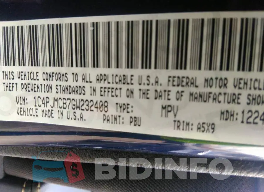 1C4PJMCB7GW232408 Photo# 9