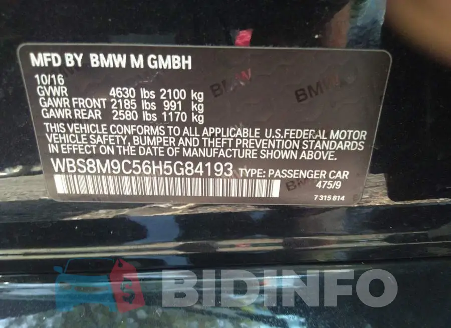 WBS8M9C56H5G84193 Photo# 9