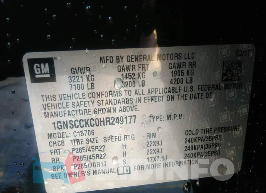 1GNSCCKC0HR249177 Photo# 9