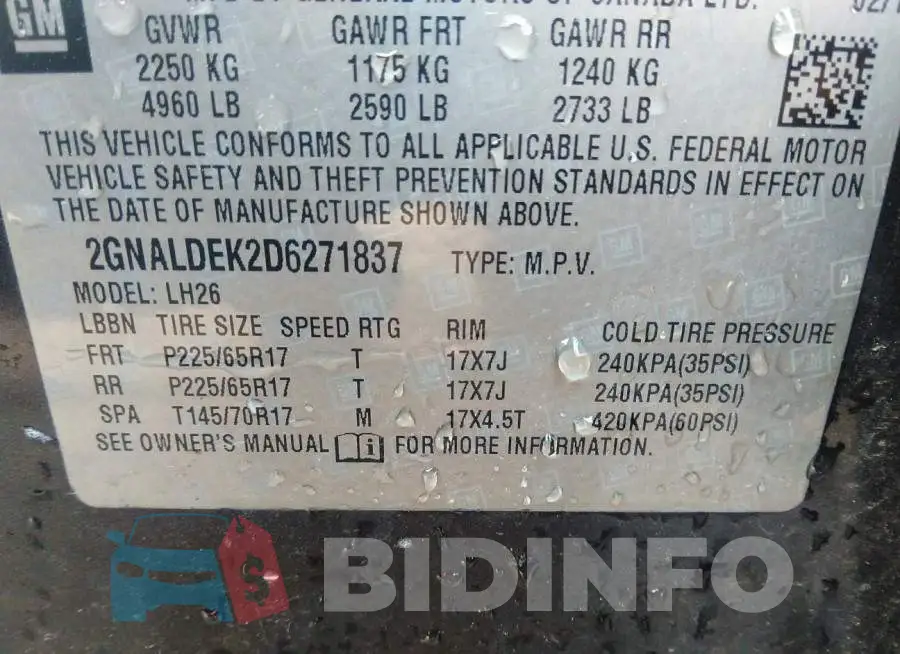 2GNALDEK2D6271837 Photo# 9