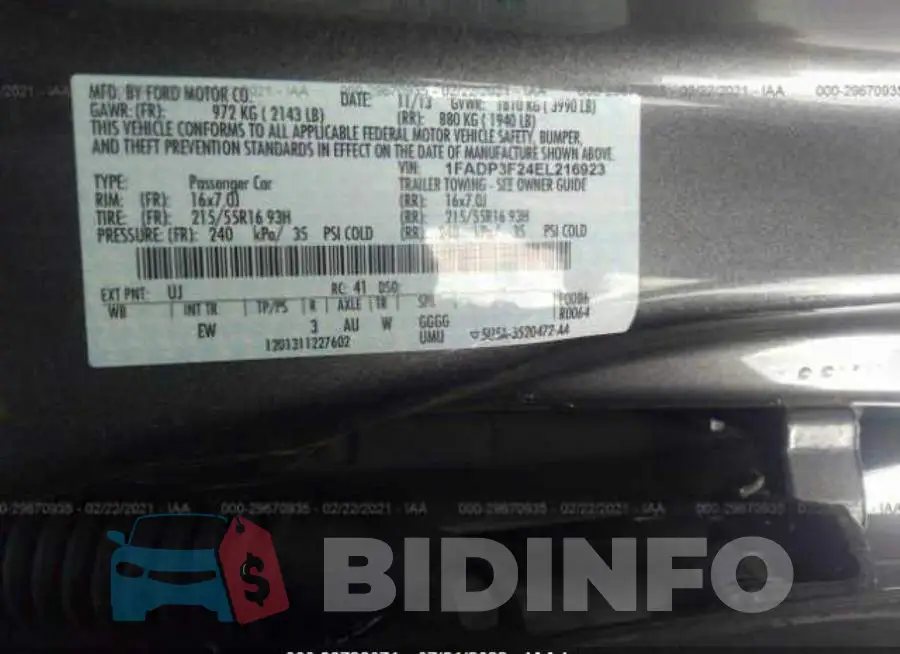 1FADP3F24EL216923 Photo# 9