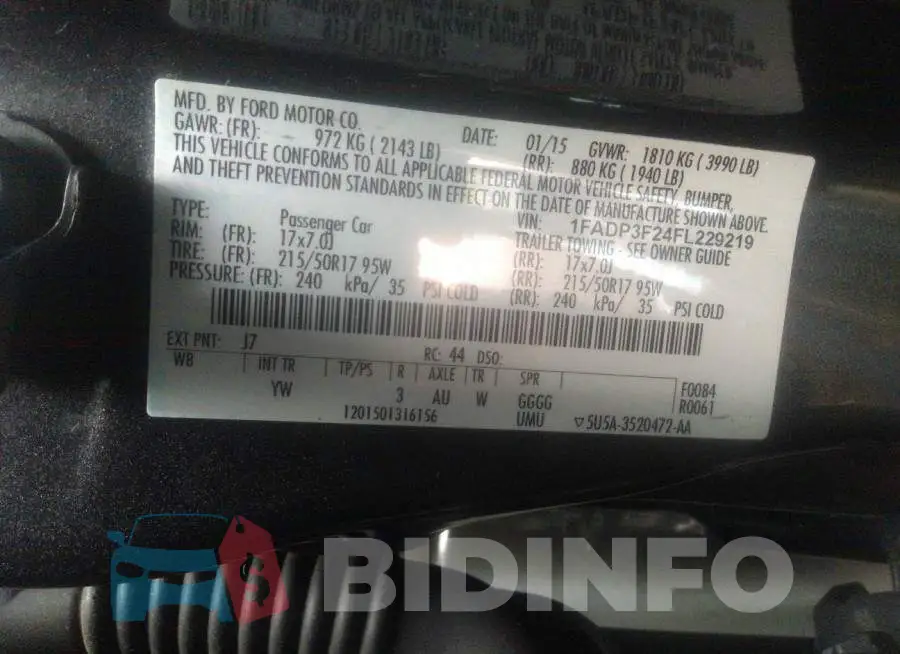 1FADP3F24FL229219 Photo# 9