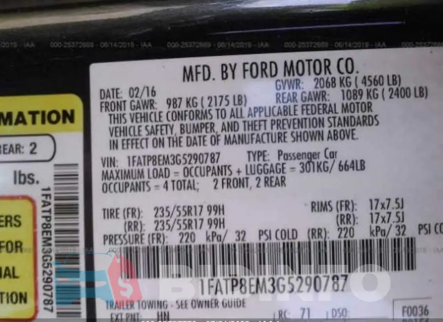 1FATP8EM3G5290787 Photo# 9