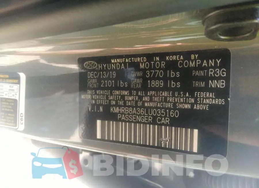 KMHRB8A36LU035160 Photo# 9