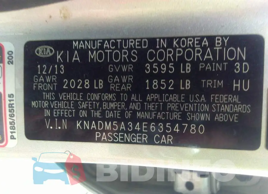 KNADM5A34E6354780 Photo# 9