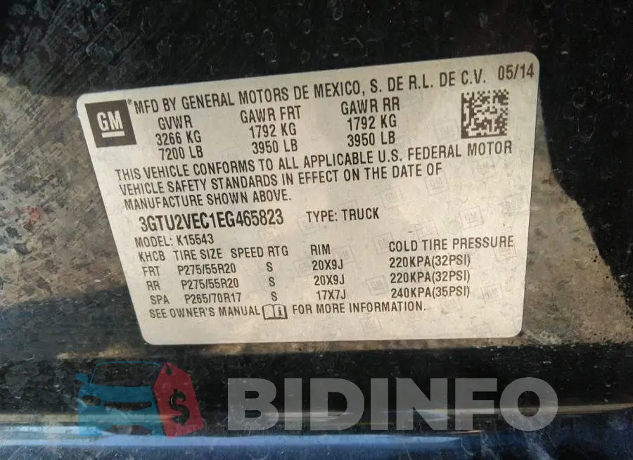 3GTU2VEC1EG465823 Photo# 9