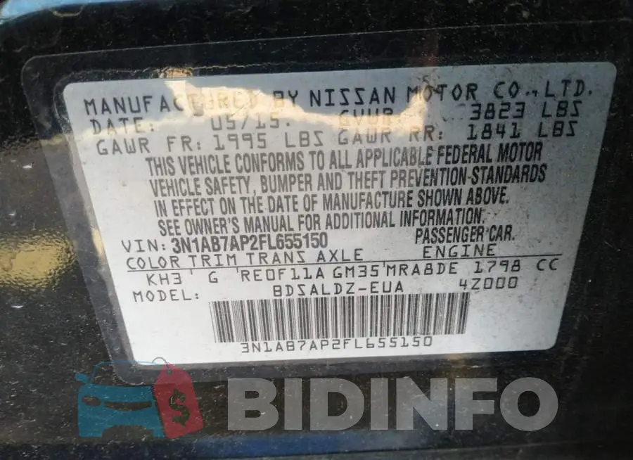 3N1AB7AP2FL655150 Photo# 9