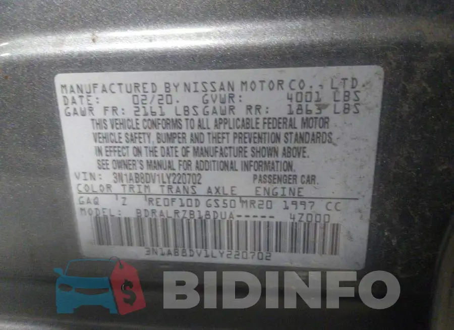 3N1AB8DV1LY220702 Photo# 9