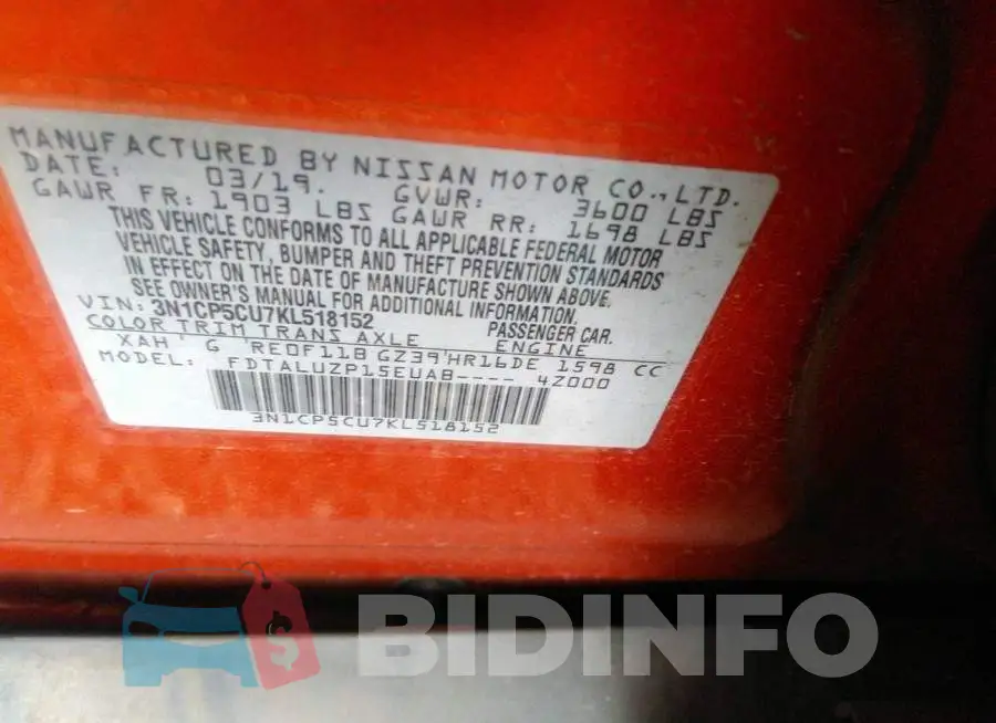 3N1CP5CU7KL518152 Photo# 9