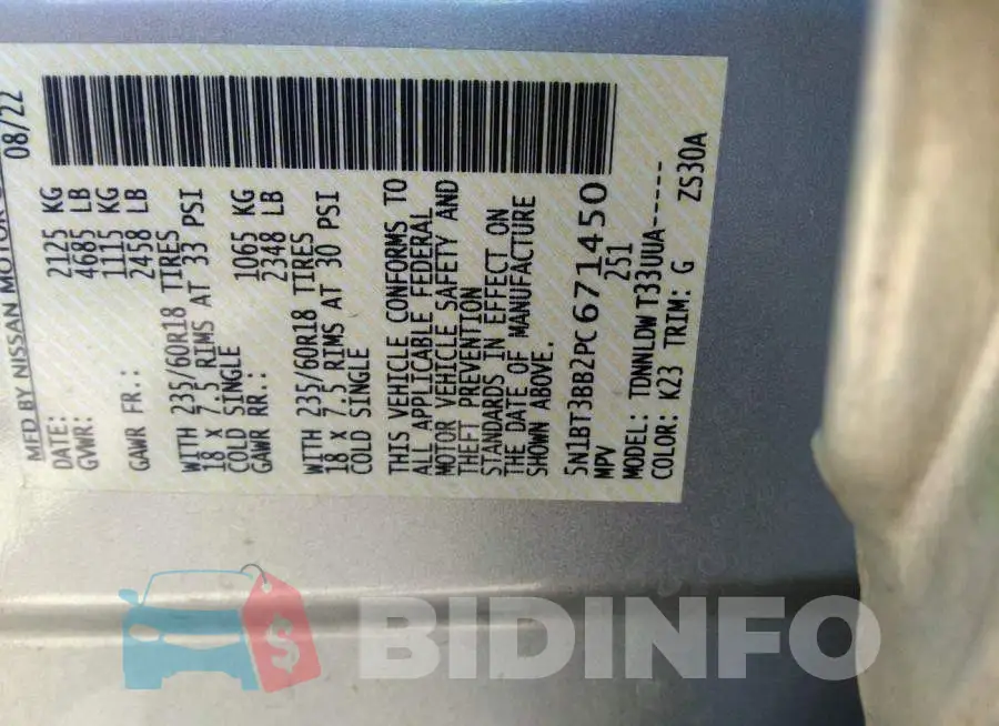 5N1BT3BB2PC671450 Photo# 9