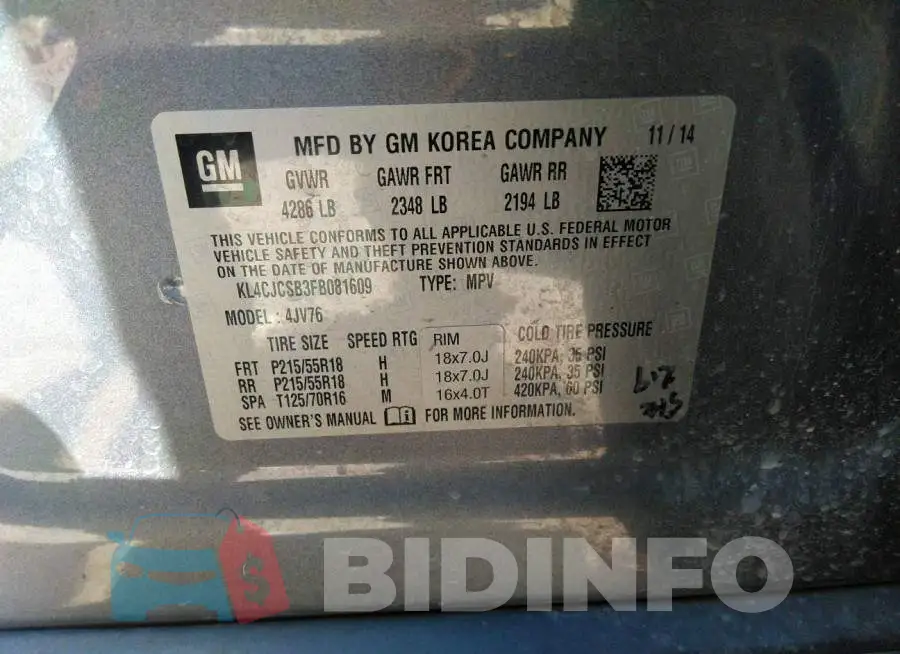 KL4CJCSB3FB081609 Photo# 9