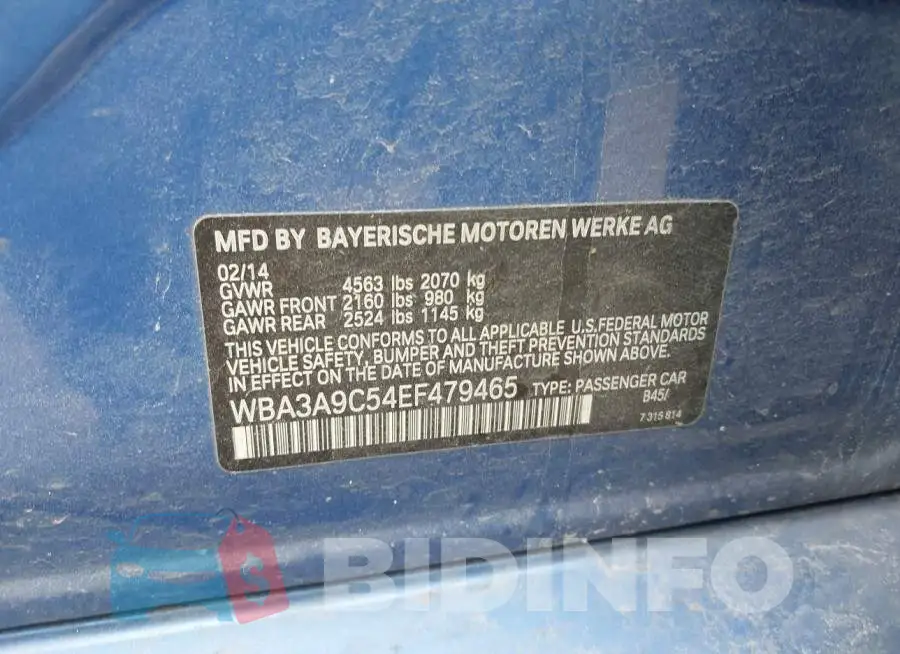 WBA3A9C54EF479465 Photo# 9