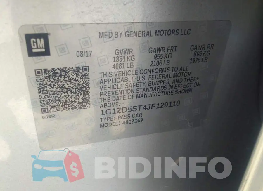 1G1ZD5ST4JF129110 Photo# 9