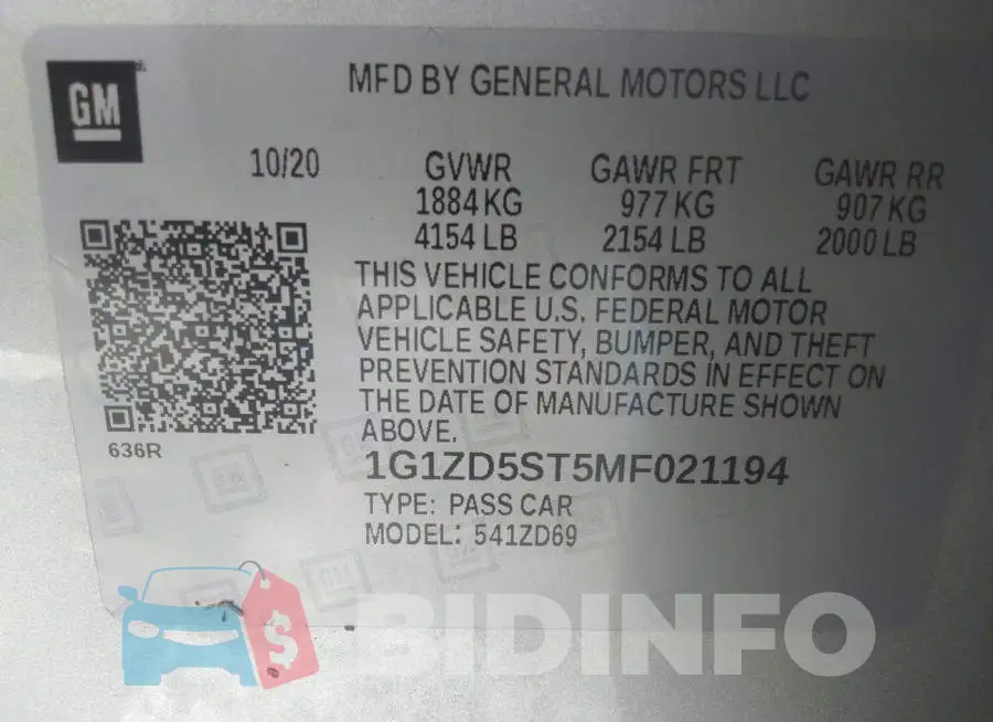 1G1ZD5ST5MF021194 Photo# 9