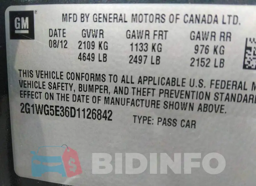 2G1WG5E36D1126842 Photo# 9