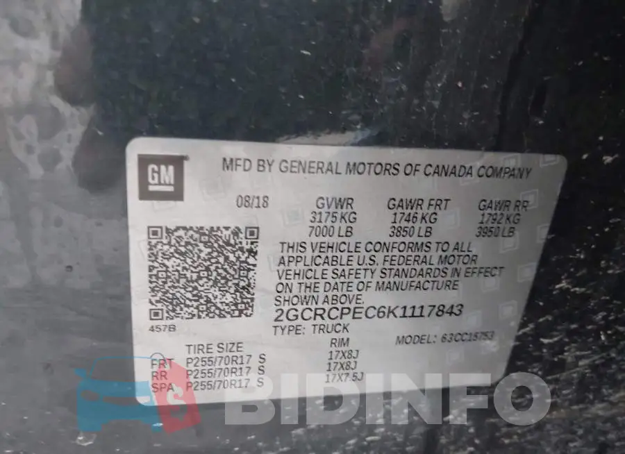 2GCRCPEC6K1117843 Photo# 9