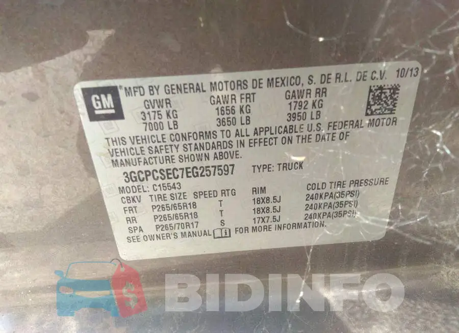 3GCPCSEC7EG257597 Photo# 9