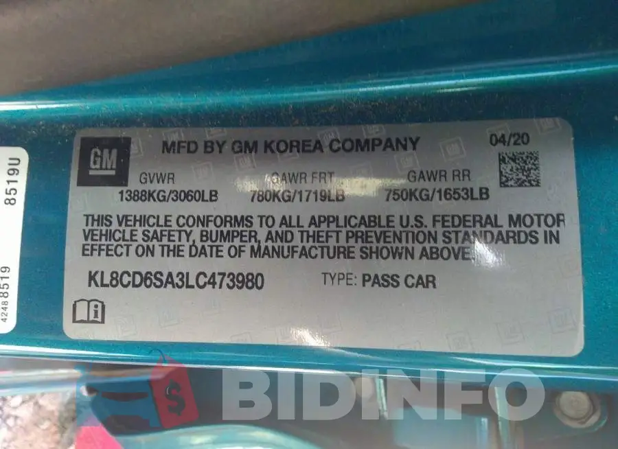 KL8CD6SA3LC473980 Photo# 9