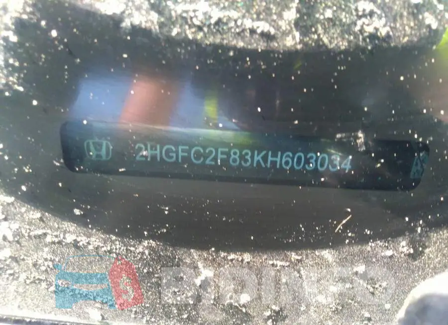 2HGFC2F83KH603034 Photo# 9