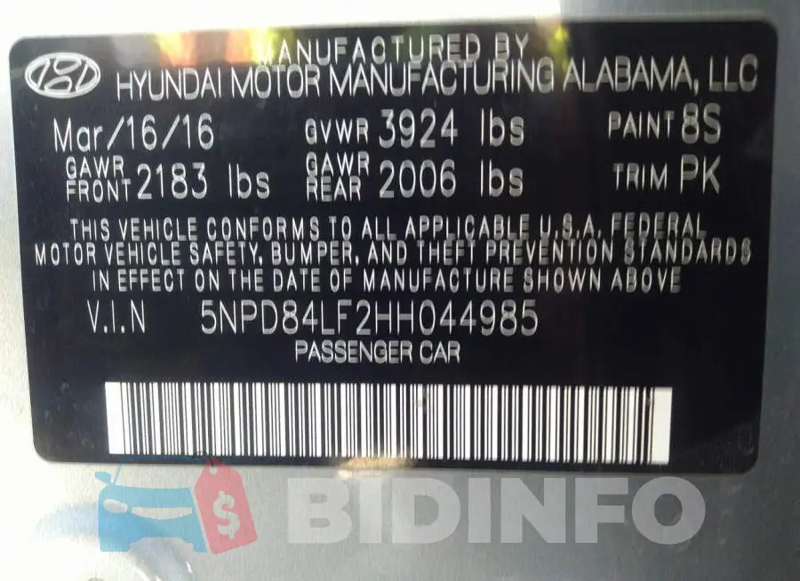 5NPD84LF2HH044985 Photo# 9