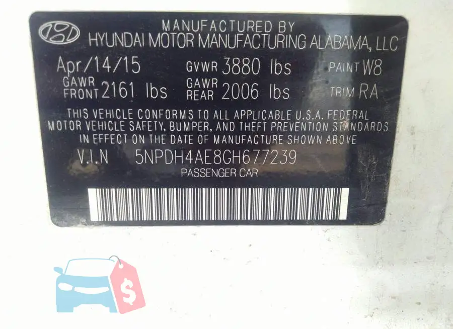 5NPDH4AE8GH677239 Photo# 9