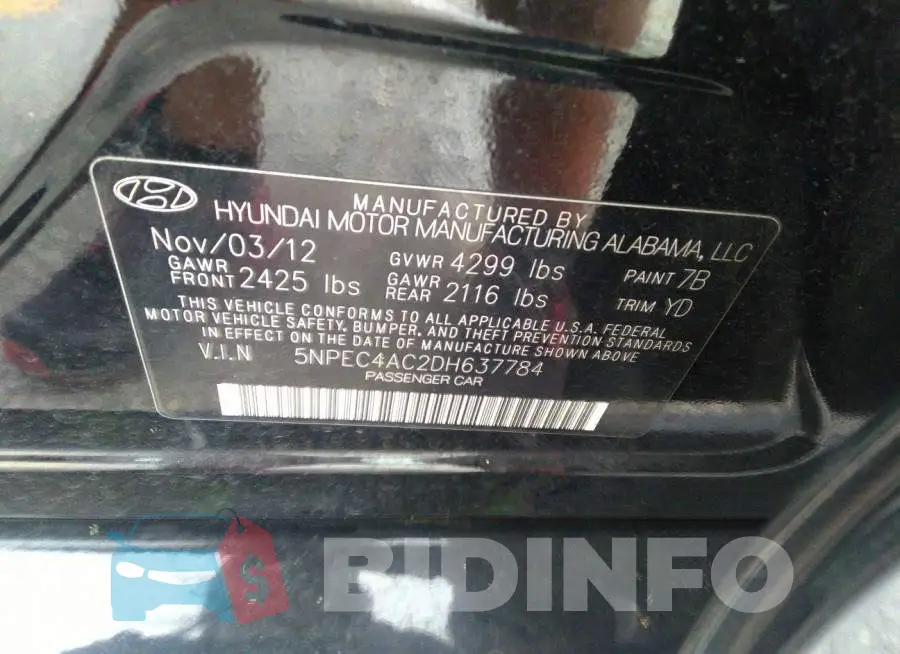 5NPEC4AC2DH637784 Photo# 9