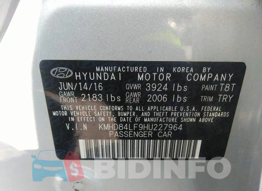 KMHD84LF9HU227964 Photo# 9