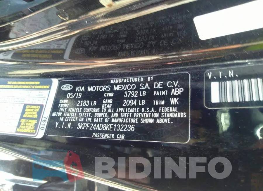 3KPF24AD8KE132236 Photo# 9