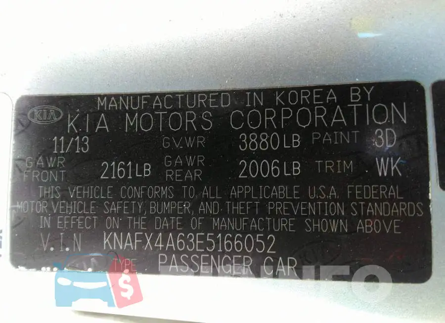 KNAFX4A63E5166052 Photo# 9