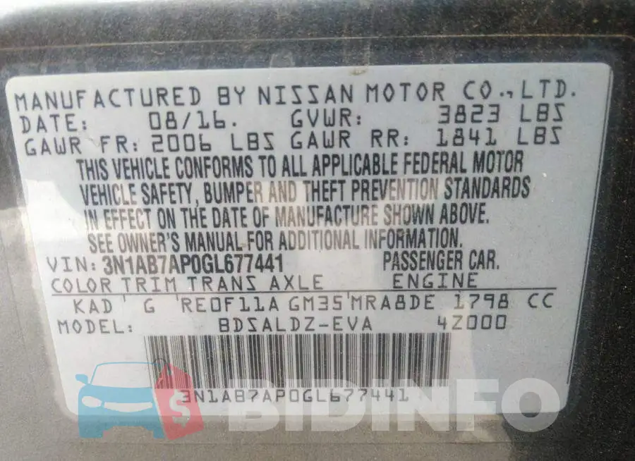 3N1AB7AP0GL677441 Photo# 9
