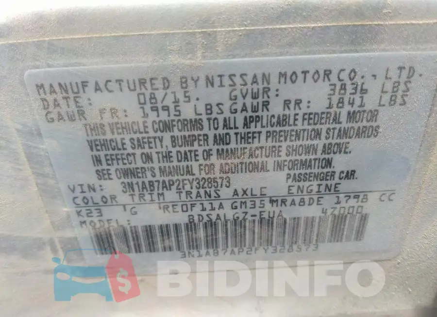 3N1AB7AP2FY328573 Photo# 9