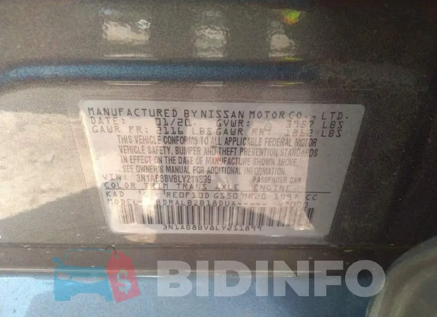 3N1AB8BV8LY211899 Photo# 9