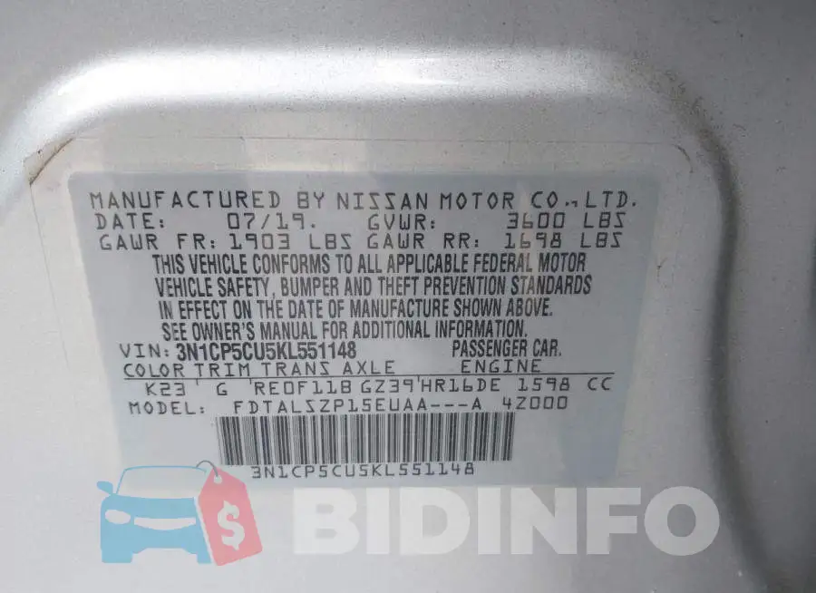 3N1CP5CU5KL551148 Photo# 9