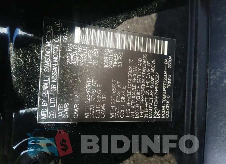 KNMAT2MV7FP578027 Photo# 9