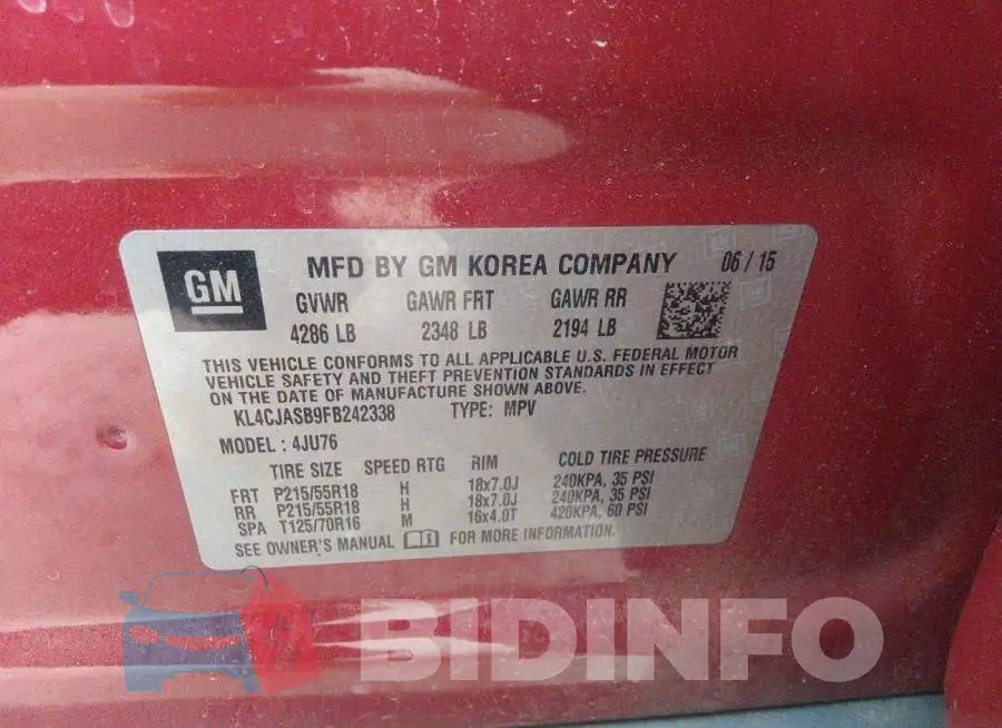 KL4CJASB9FB242338 Photo# 9