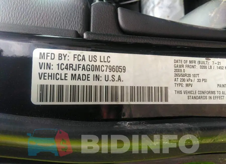 1C4RJFAG0MC796059 Photo# 8