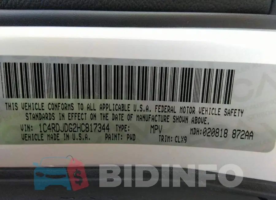 1C4RDJDG2HC817344 Photo# 9