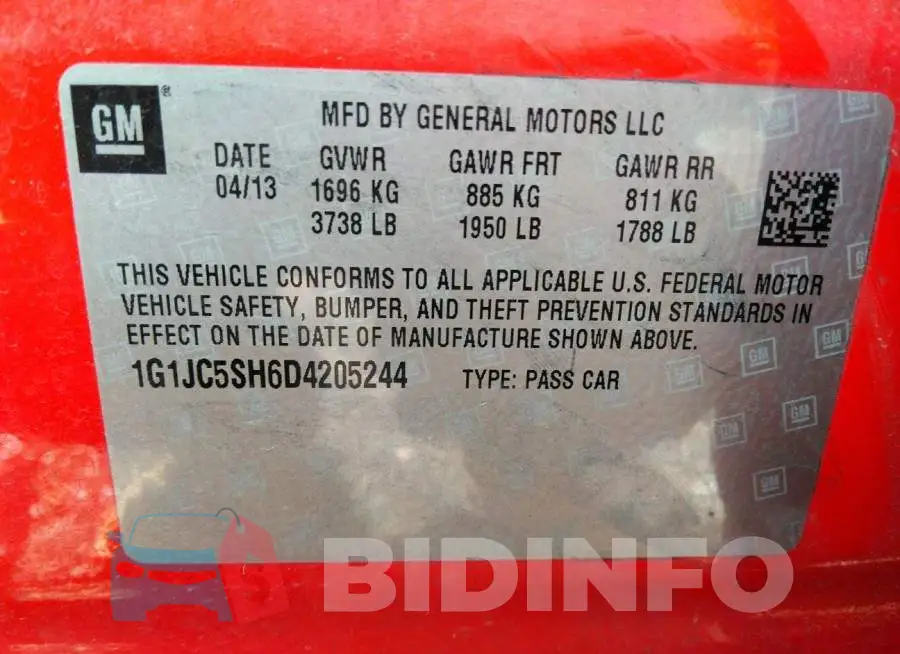 1G1JC5SH6D4205244 Photo# 9
