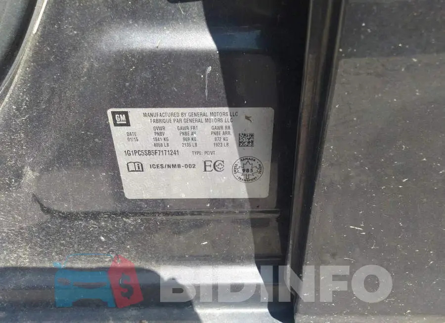 1G1PC5SB5F7171241 Photo# 9