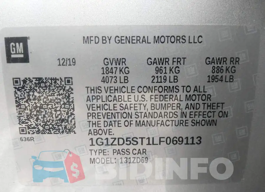 1G1ZD5ST1LF069113 Photo# 9