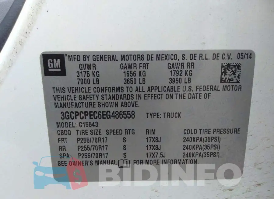 3GCPCPEC6EG486558 Photo# 9