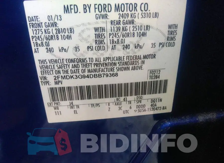 2FMDK3G94DBB79368 Photo# 9