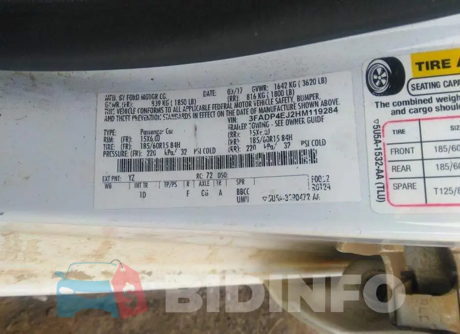3FADP4EJ2HM119284 Photo# 9