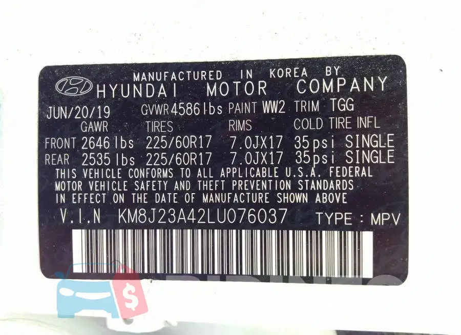 KM8J23A42LU076037 Photo# 9