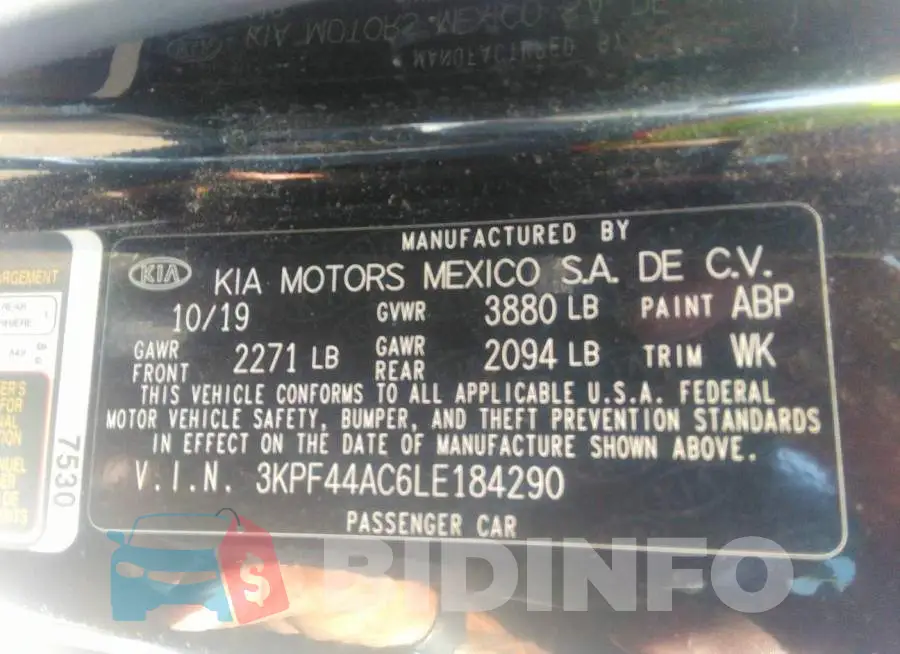 3KPF44AC6LE184290 Photo# 9
