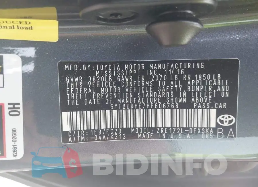 5YFBURHE7HP606768 Photo# 9
