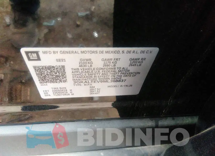 3GKALTEV9ML368837 Photo# 9