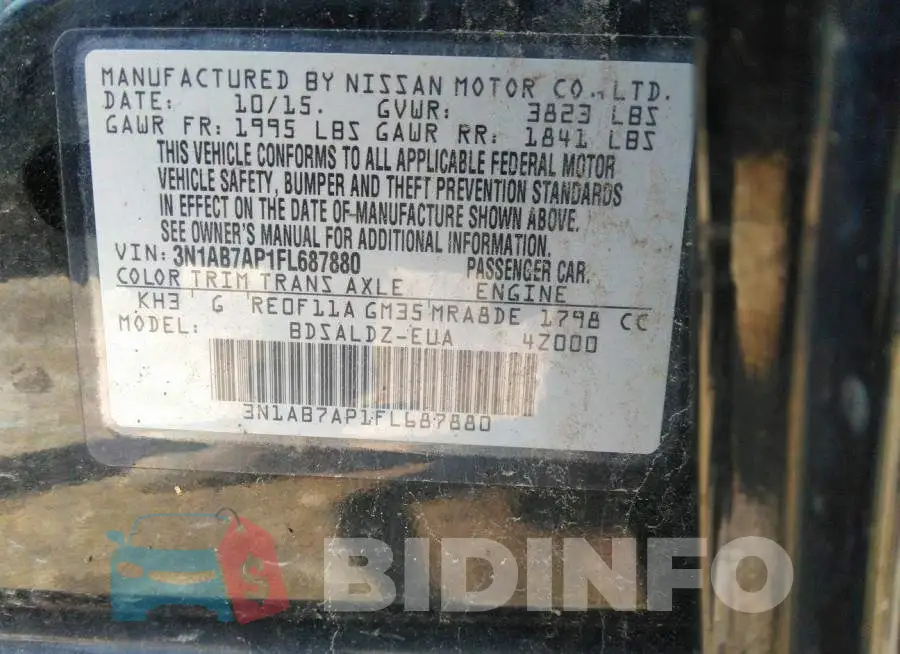 3N1AB7AP1FL687880 Photo# 8