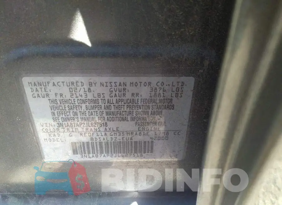 3N1AB7AP2JL627518 Photo# 9